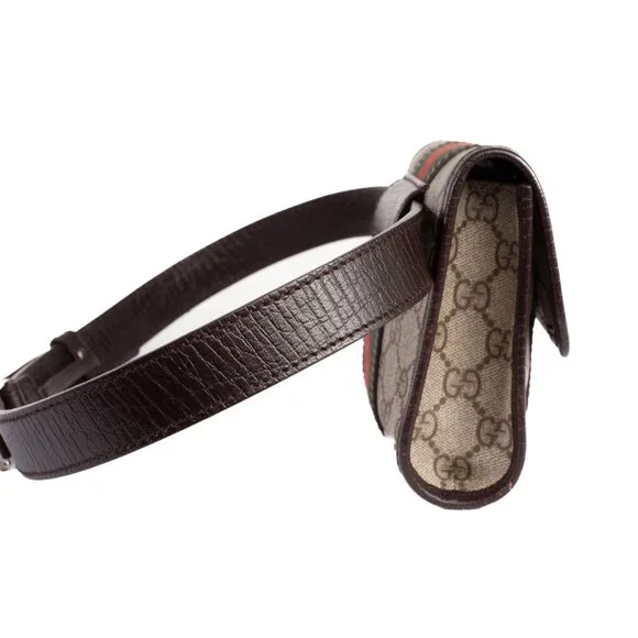Authentic GUCCI GG Supreme Monogram Web Small Ophidia Belt Bag - Picture 4 of 11